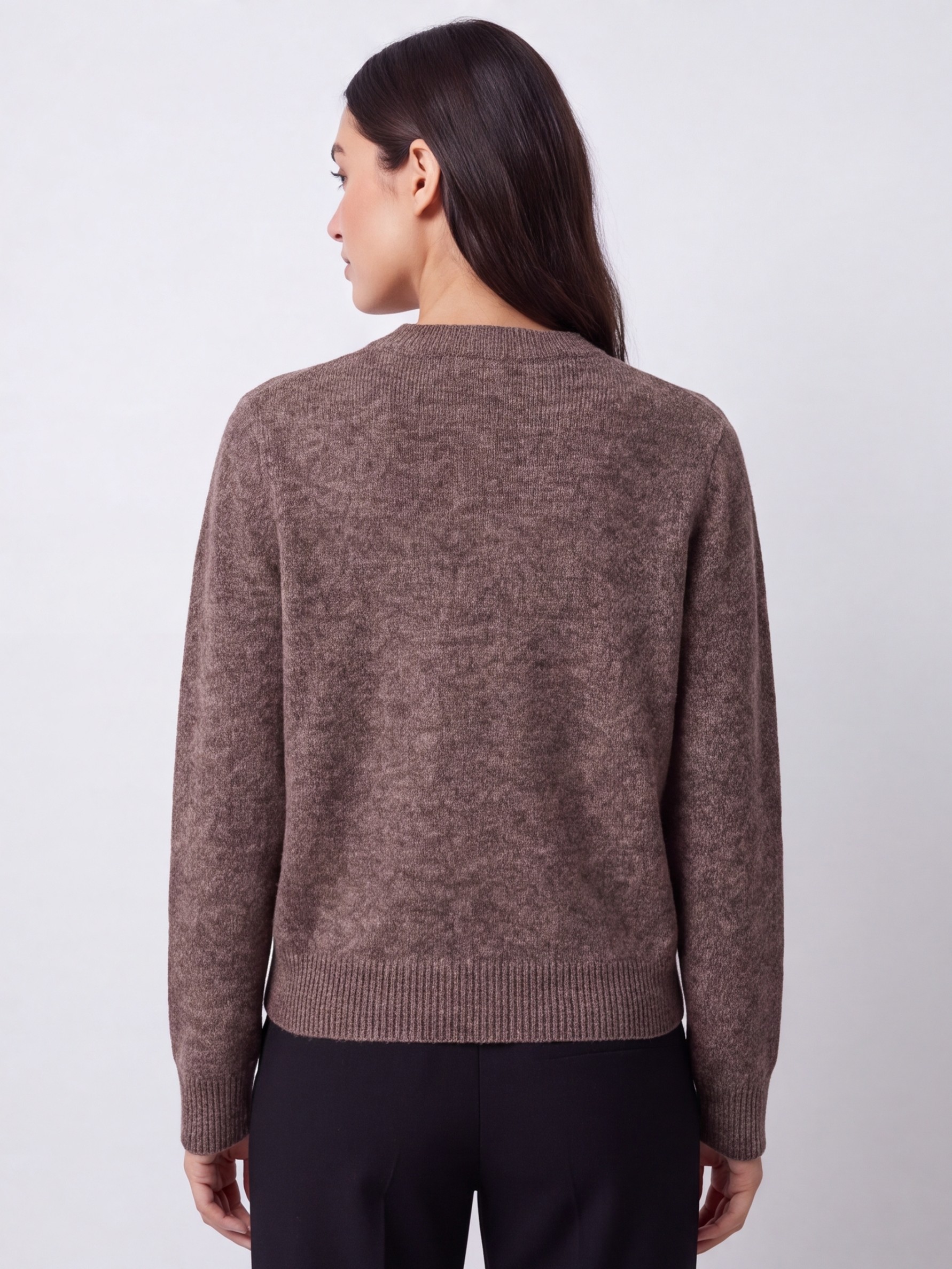 Dámsky kardigán BROADWAY NYC FASHION CHOCOLATE PLUM MELANGE Hnedý melírovaný s.WEAR 2